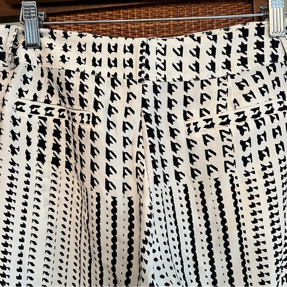 Parker Silk Black and White Houndstooth Ankle Pants Lindy Size 0 - Picture 6 of 15